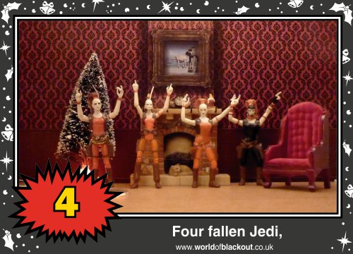 On the twelfth Wookiee Life Day, the Dark Side gave to me: Four fallen Jedi...