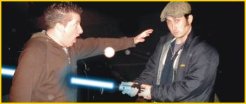 Ross Noble with my Vader-Saber in 2010.