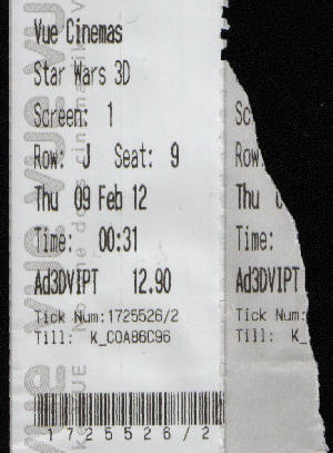 Phantom Menace 3D: Midnight showing! Well, 00:31, but the point still stands...